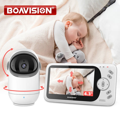 4.3" Wireless Video Baby Monitor with Pan/Tilt Camera, Two-Way Audio & Night Vision - VB801