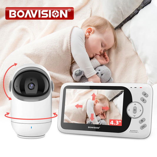 4.3" Wireless Video Baby Monitor with Pan/Tilt Camera, Two-Way Audio & Night Vision - VB801