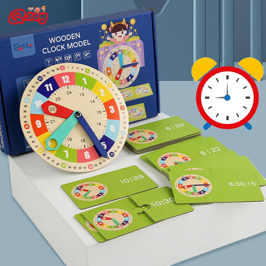 Montessori Learning Education Toys Digital Clock Time Learning Matching Kit Primary School Board Game Teaching Aids for Kids
