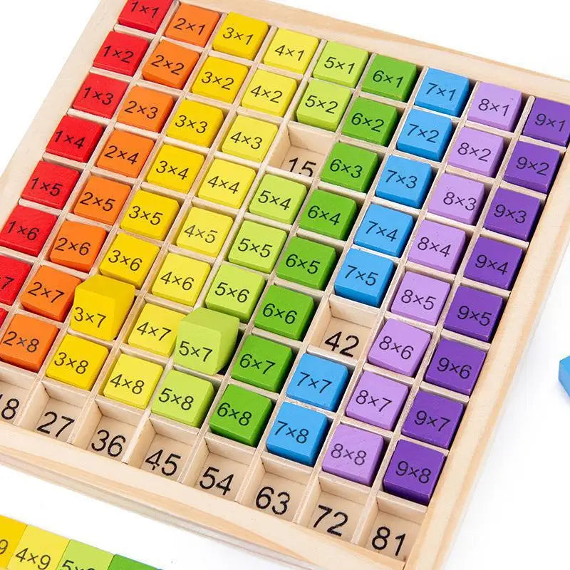Wooden Multiplication Board Game Kids Montessori Math Learning Educational Toys Counting Hundred Board Interactive Thinking Game