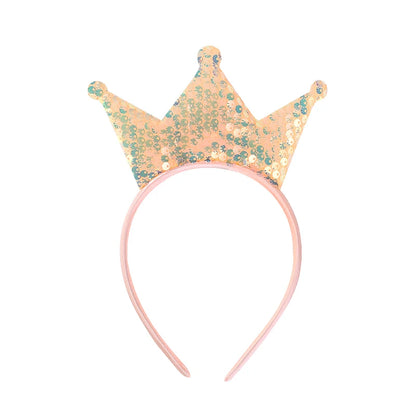 Sparkling Sequin Headband for Girls - Birthday Crown Hair Accessory for Festivals and Parties