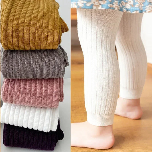 Spring Autumn Baby Pants Newborn Boys Girls Leggings Soft Cotton Stretch Tights Kids Children Knitting Trousers for 0-6 Years
