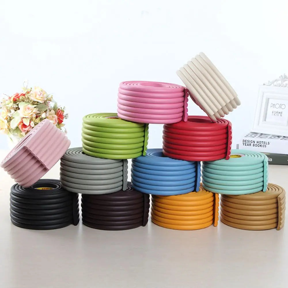 2m Baby Corner Protector Foam Bumper Strip with Free Double-Sided Tape for Child Safety