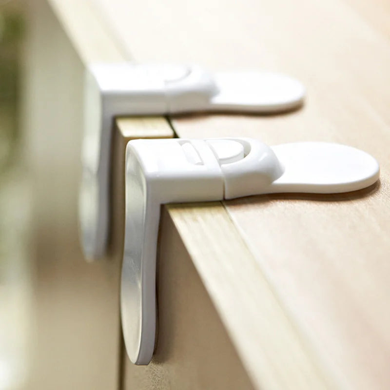Childproof Cabinet Drawer Safety Locks - Anti-Pinch Plastic Buckle for Kids Protection