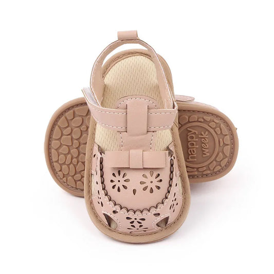 Flexible PU Leather Baby Sandals for Boys and Girls - Non-Slip Hollow Summer Flats