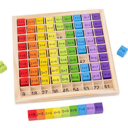 Wooden Multiplication Board Game Kids Montessori Math Learning Educational Toys Counting Hundred Board Interactive Thinking Game