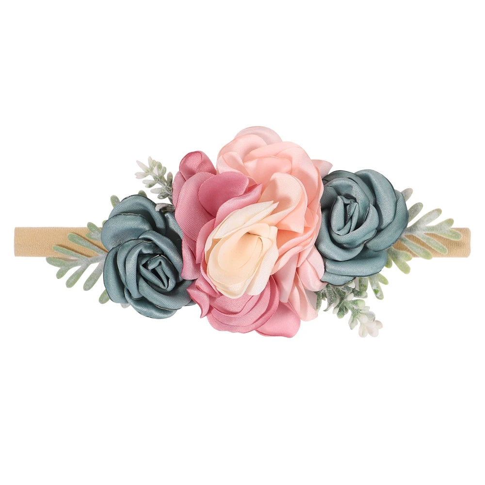 Vintage Floral Hairbands for Baby Girls - Handmade Cloth Headwear & Accessories for Special Occasions