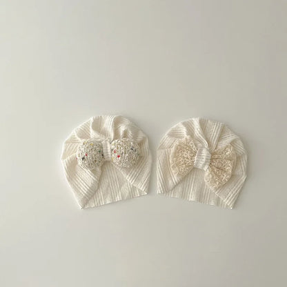 Adorable Beige Beanie Baby Hat for Autumn - Lace Cartoon Ear Toddler Accessories for Boys & Girls (0-12 Months)