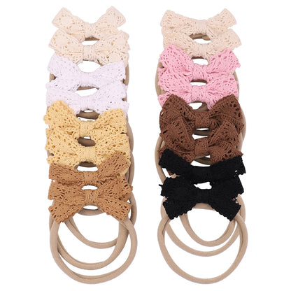 Adorable 2.7-Inch Lace Bow Baby Headbands - Perfect for Newborn Girls