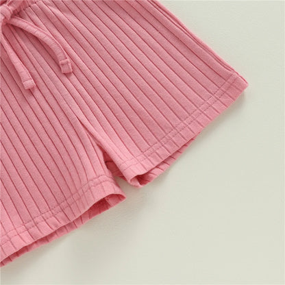 Toddler Summer Solid Color Ribbed Sleeveless Jumpsuit Playsuit for Baby Girls and Boys