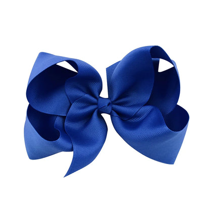 6-Inch Handmade Grosgrain Ribbon Hair Bows with Clips for Girls – Stylish Large Hairpins, Boutique Barrettes, and Kids' Accessories
