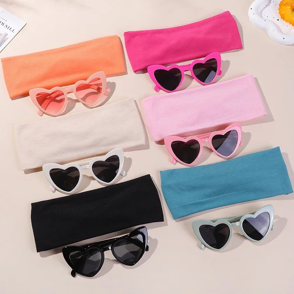 Trendy Leopard Print Yoga Headband and Retro Sunglasses Set for Fitness Enthusiasts