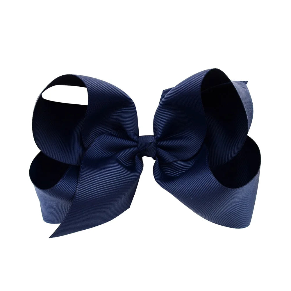 6-Inch Handmade Grosgrain Ribbon Hair Bows with Clips for Girls – Stylish Large Hairpins, Boutique Barrettes, and Kids' Accessories