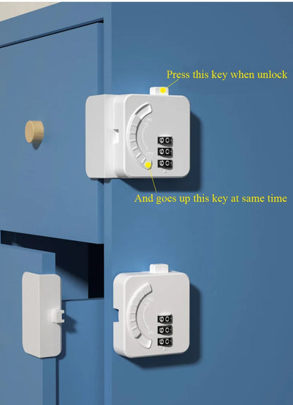 Multi-Function Baby Safety Lock with Password for Fridge, Drawer & Cabinet - Durable ABS Material Home Security Solution