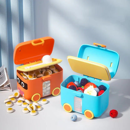 Multi-Compartment Baby Formula and Snack Dispenser for On-the-Go Feeding