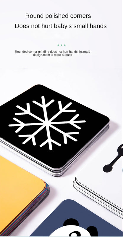 Montessori High Contrast Visual Stimulation Cards for Infants - Black and White Cognitive Development Toys for Ages 0-36 Months