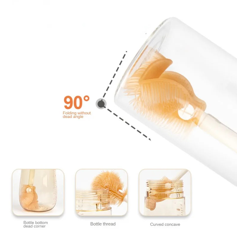 Travel-Friendly Baby Bottle Cleaning Kit with Silicone Brushes and Organizer