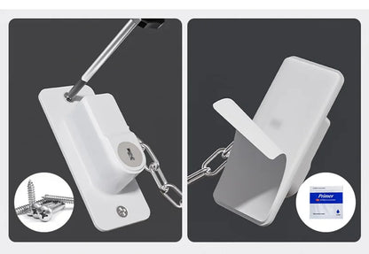 Adjustable Stainless Steel Chain Safety Lock for Children - Window, Cabinet, Door, and Refrigerator Security Protection