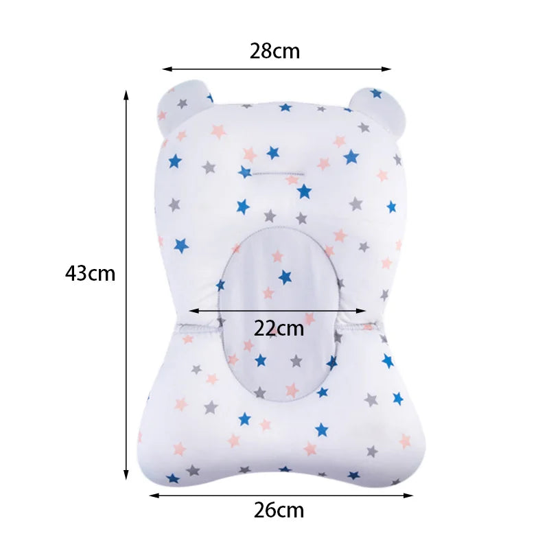 Star Crown Printed Non-Slip Baby Bath Tub Mat for Infants - Soft Polyester Support Pad for Newborns and Toddlers
