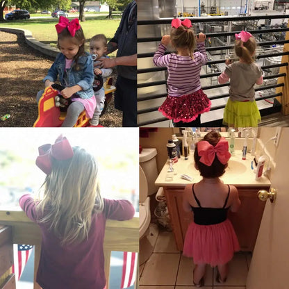 6-Inch Handmade Grosgrain Ribbon Hair Bows with Clips for Girls – Stylish Large Hairpins, Boutique Barrettes, and Kids' Accessories