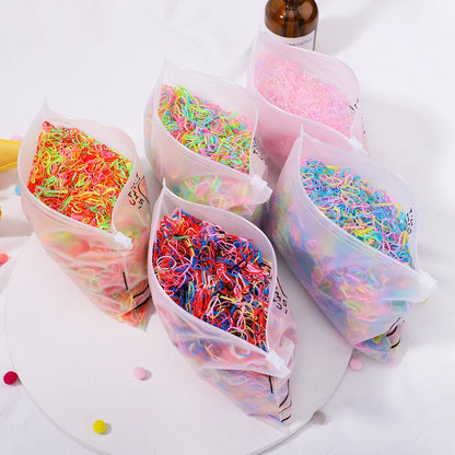 500Pcs Colorful Elastic Hair Bands for Girls - Fun Disposable Ponytail Holders for Kids
