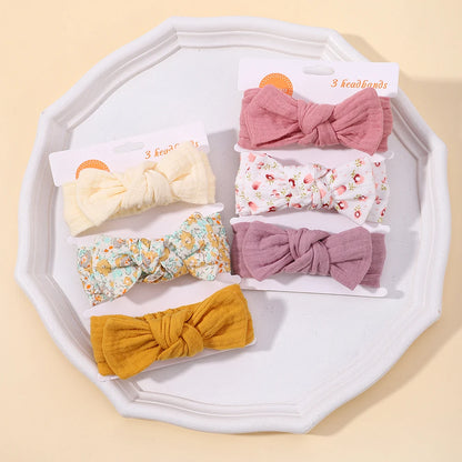 3-Pack Infant Headbands with Adorable Bow Knots for Girls - Stylish Hair Accessories for Babies and Toddlers
