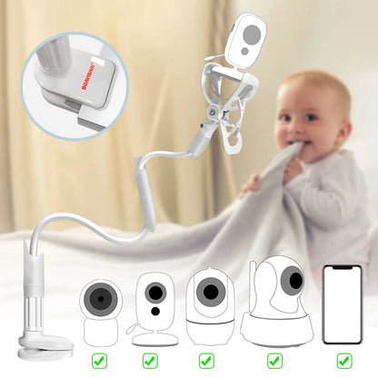 Adjustable 85cm Universal Baby Monitor Mount with Flexible Long Arm Cradle for Phones and Cameras