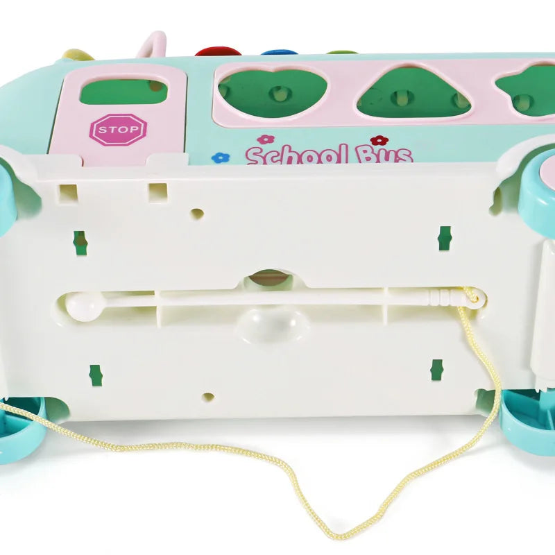 Multifunctional Musical Learning Bus Toy Set for Babies - 5-in-1 Educational Gift for Toddlers