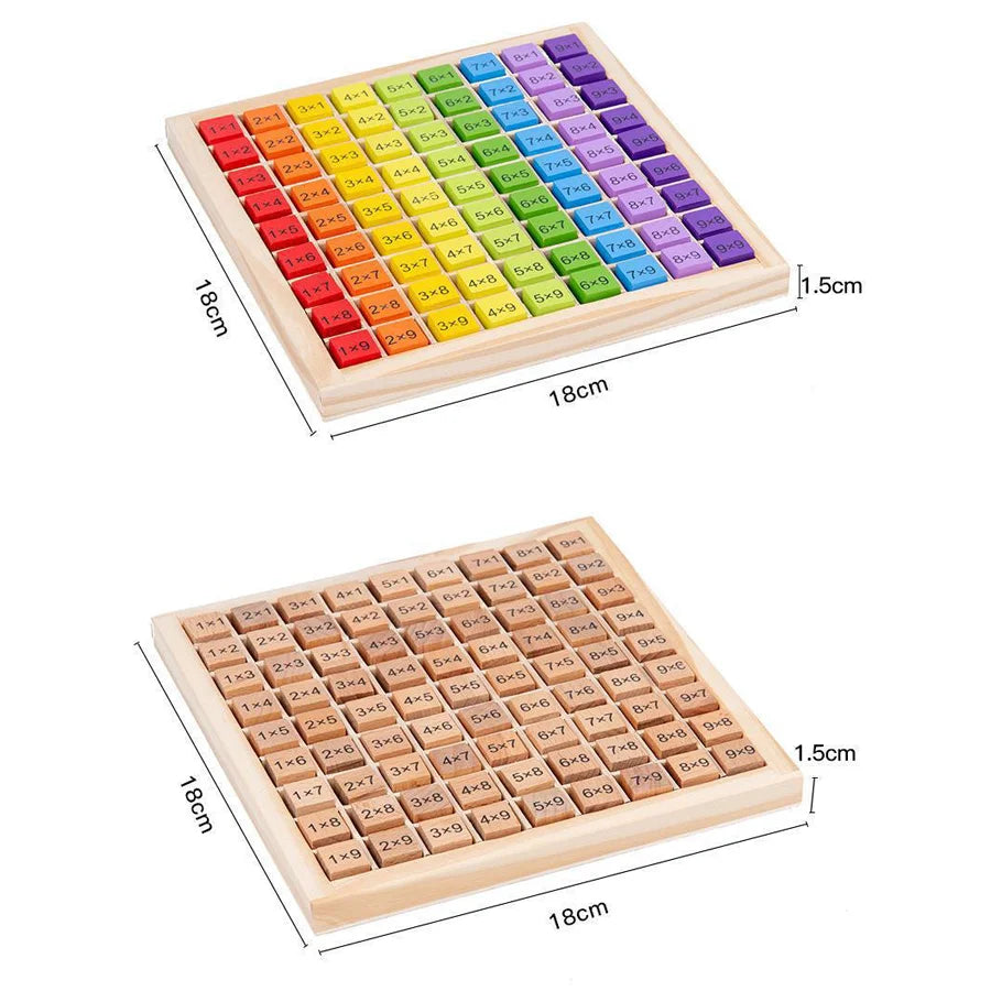 Wooden Multiplication Board Game Kids Montessori Math Learning Educational Toys Counting Hundred Board Interactive Thinking Game