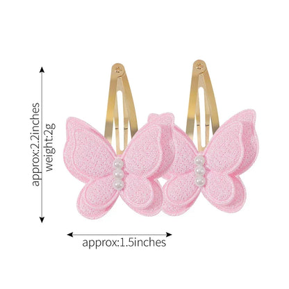 2-Pack Handmade Girls Butterfly Hair Clips - Stylish Headwear for Kids and Babies, Perfect for Parties and Everyday Use