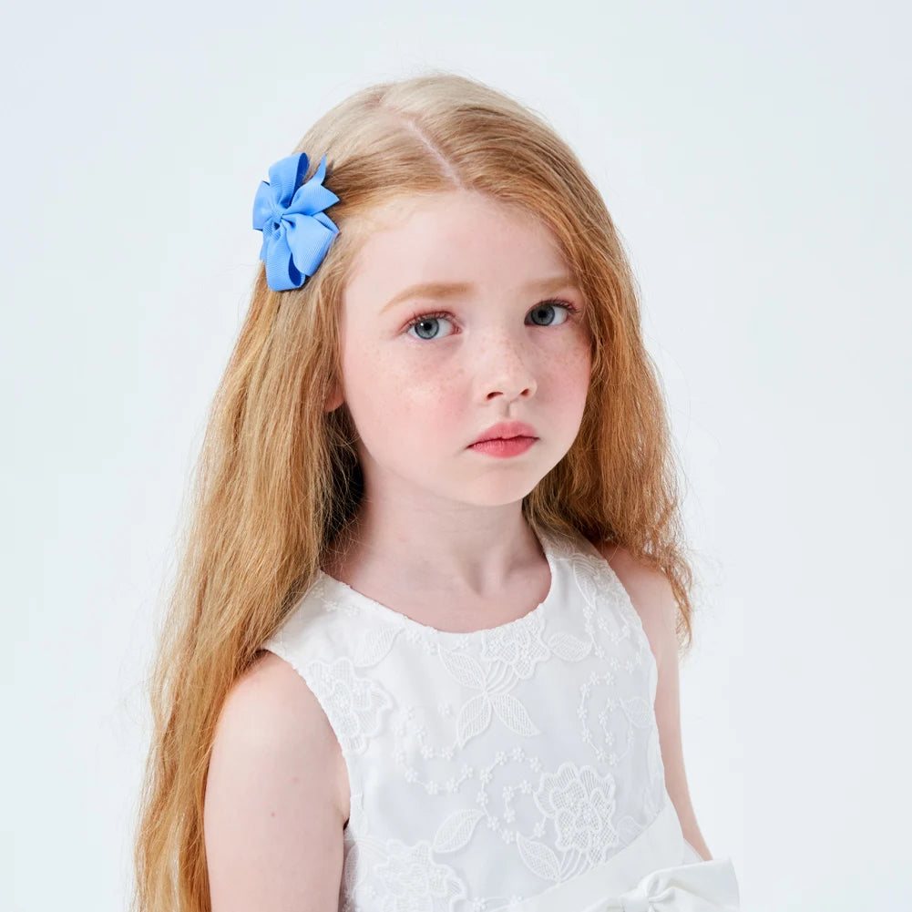 Vibrant Grosgrain Ribbon Hair Bow Clips for Girls - Colorful Hair Accessories for Kids