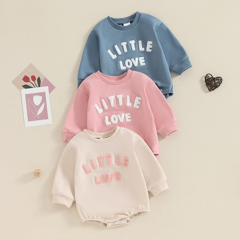 Adorable Long Sleeve Baby Romper with Embroidered Letters - Unisex Fall Bodysuit for Newborns and Infants