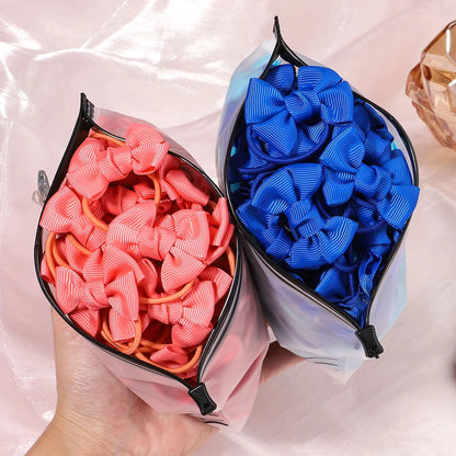 5-Pack Kids Hair Accessories with Bow Scrunchies - Elastic Hair Ties for Girls and Babies