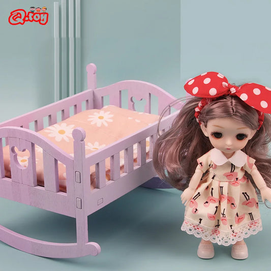 Wooden DIY Dollhouse Bathroom Furniture Set - Miniature Pretend Play Toys for Girls