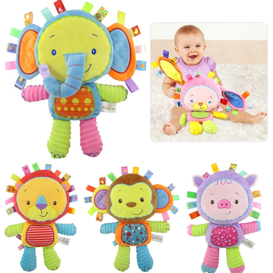 8 Adorable Plush Rattles for Infants 0-12 Months - Educational & Soft Baby Toys with Squeaky Sounds